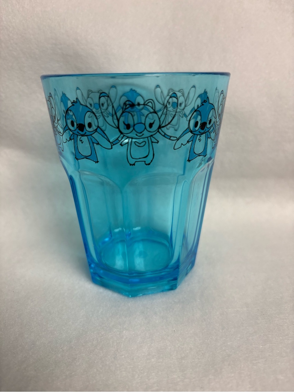 STITCH & ANGEL Blue Plastic Cup from Disney Store Japan